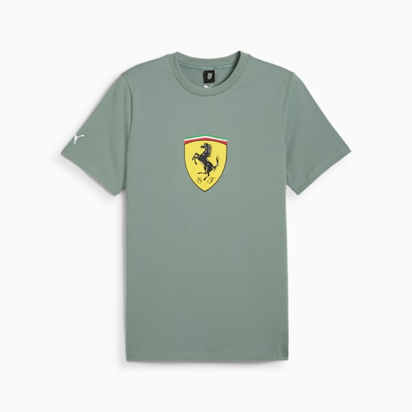 Scuderia Ferrari Race Coloured Big Shield Motorsport Men's Tee, Green Moon, extralarge-IND