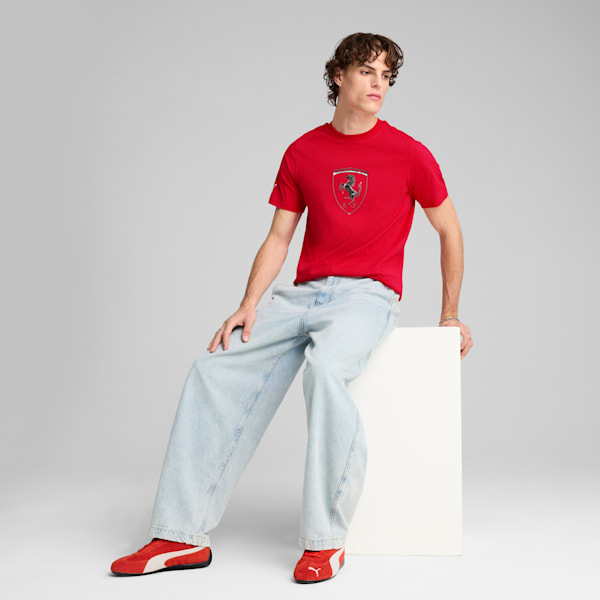 Scuderia Ferrari Race Tonal Big Shield Men's Tee, Rosso Corsa, extralarge
