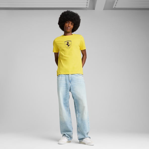 Scuderia Ferrari Race Tonal Big Shield Men's Tee, Speed Yellow, extralarge