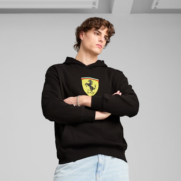 Chandail à capuchon Scuderia Ferrari Race Big Shield Homme, PUMA Black, extralarge