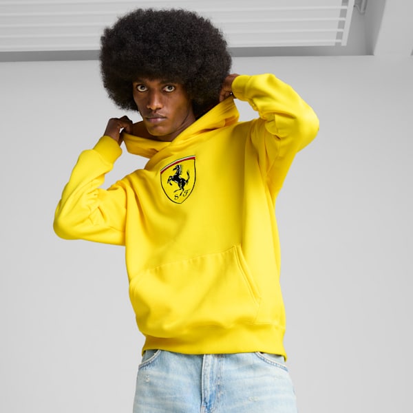 Scuderia Ferrari Race Big Shield Men's Hoodie, Speed Yellow, extralarge