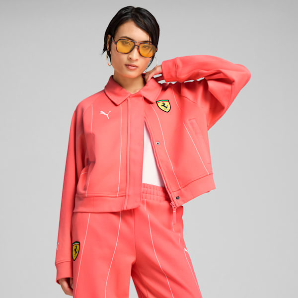 Ferrari Race Women's Relaxed Fit Motorsport Jacket, Peach Frost, extralarge-IND
