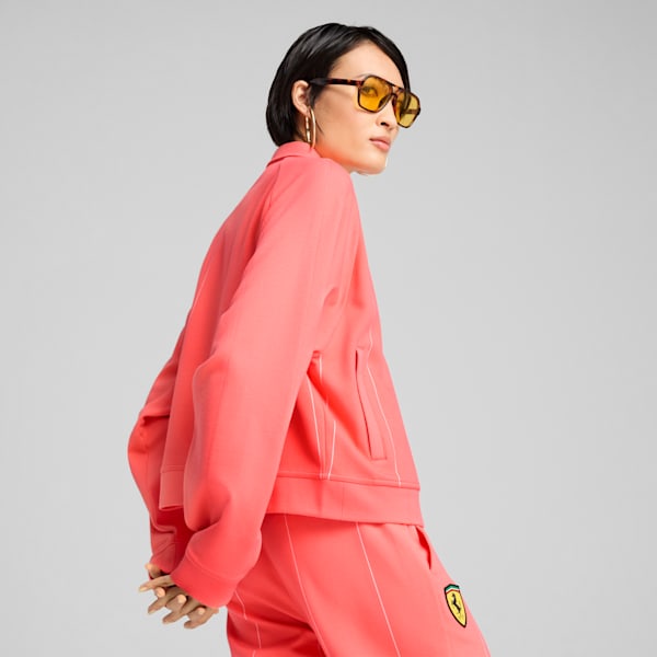 Ferrari Race Women's Relaxed Fit Motorsport Jacket, Peach Frost, extralarge-IND