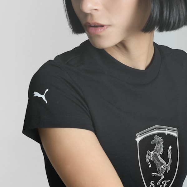 Ferrari Race Big Shield Women's Slim Fit Motorsport Tee, PUMA Black, extralarge-IND