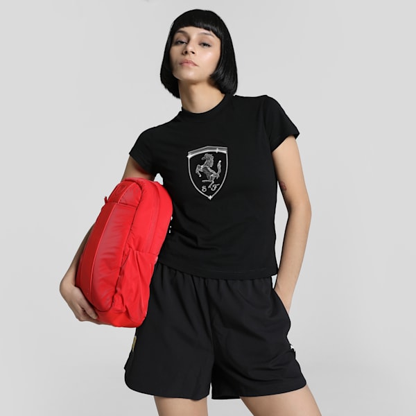 Ferrari Race Big Shield Women's Slim Fit Motorsport Tee, PUMA Black, extralarge-IND
