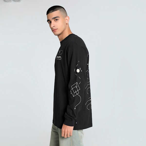 House Of Graphics Celerity Men's Relaxed Fit Long Sleeve Top, PUMA Black, extralarge-IND