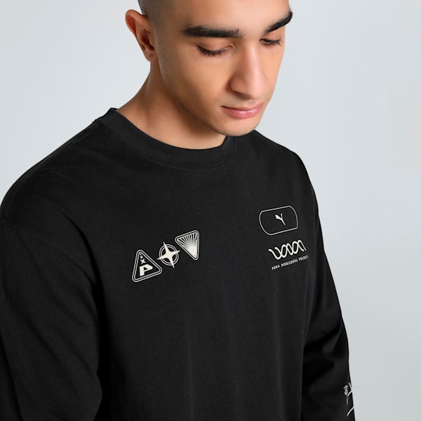 House Of Graphics Celerity Men's Relaxed Fit Long Sleeve Top, PUMA Black, extralarge-IND