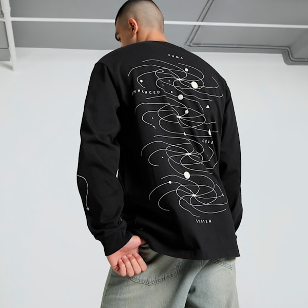 House Of Graphics Celerity Men's Relaxed Fit Long Sleeve Top, PUMA Black, extralarge-IND