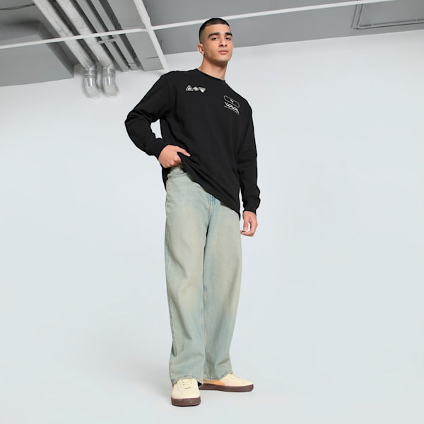House Of Graphics Celerity Men's Relaxed Fit Long Sleeve Top, PUMA Black, extralarge-IND