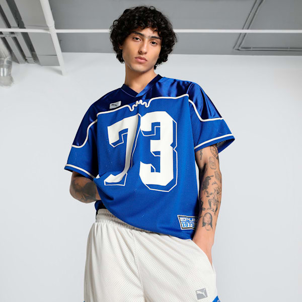 Dress Code Men's Football-Inspired Jersey, Vivid Blue, extralarge-IND