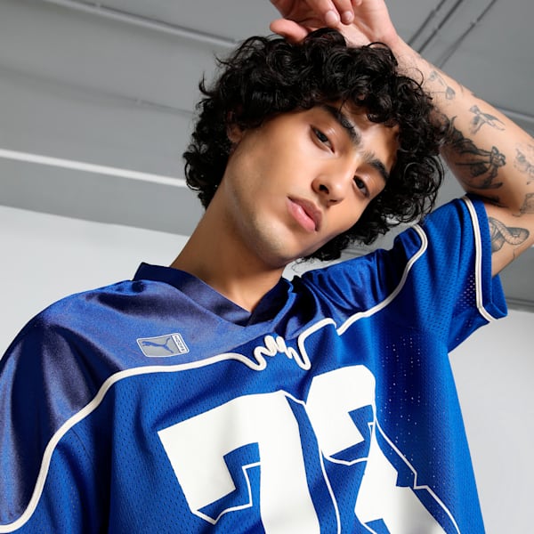 Dress Code Men's Football-Inspired Jersey, Vivid Blue, extralarge-IND