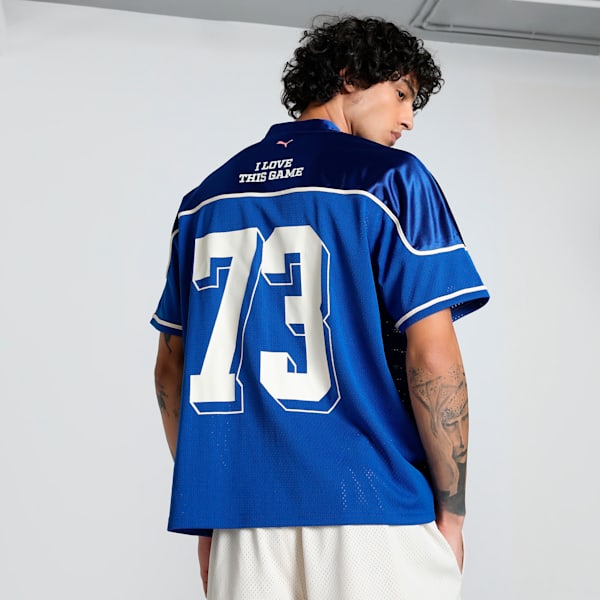 Dress Code Men's Football-Inspired Jersey, Vivid Blue, extralarge-IND