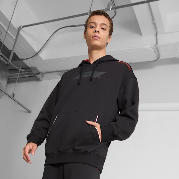 F1® ESS+ Men's Relaxed Hoodie, PUMA Black, extralarge