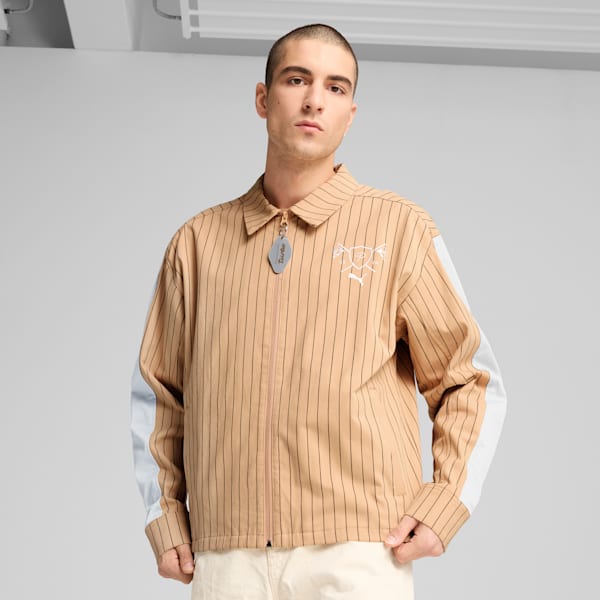 Porsche Legacy Lifestyle Men's Relaxed Fit Motorsport Jacket, Warm Beige, extralarge-IND