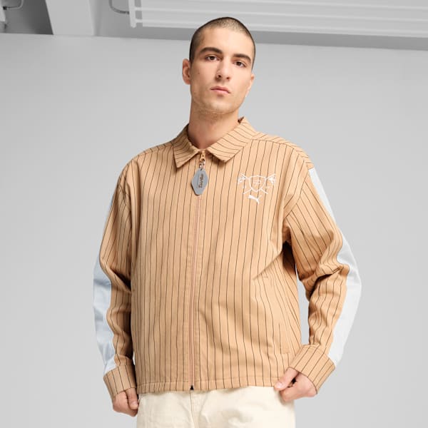 Chamarra Porsche Legacy Lifestyle para hombre, Warm Beige, extralarge