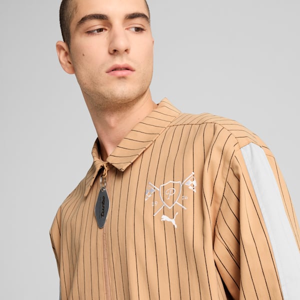 Porsche Legacy Lifestyle Men's Relaxed Fit Motorsport Jacket, Warm Beige, extralarge-IND
