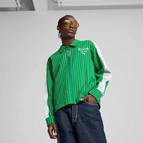 Porsche Legacy Lifestyle Men's Relaxed Fit Motorsport Jacket, Archive Green, extralarge-IND
