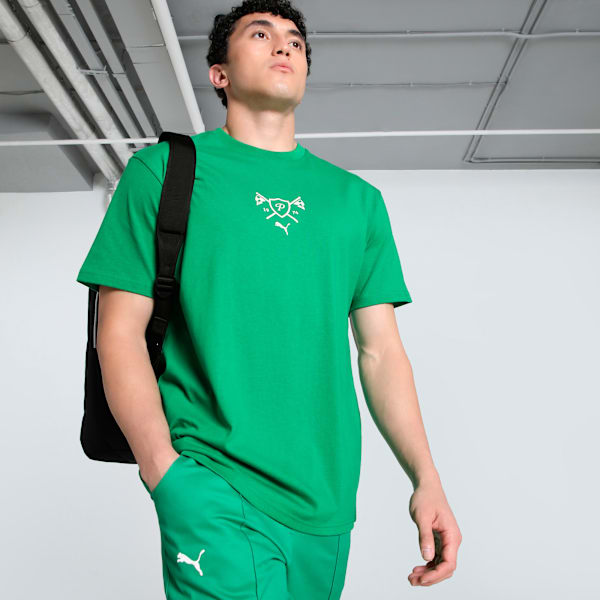 Porsche Legacy Lifestyle Graphic Men's Oversized Motorsport Tee, Archive Green, extralarge-IND