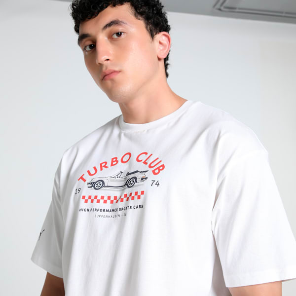 Porsche Legacy Graphic Men's Oversized Motorsport Tee, PUMA White, extralarge-IND