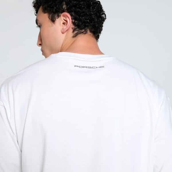 Porsche Legacy Graphic Men's Oversized Motorsport Tee, PUMA White, extralarge-IND