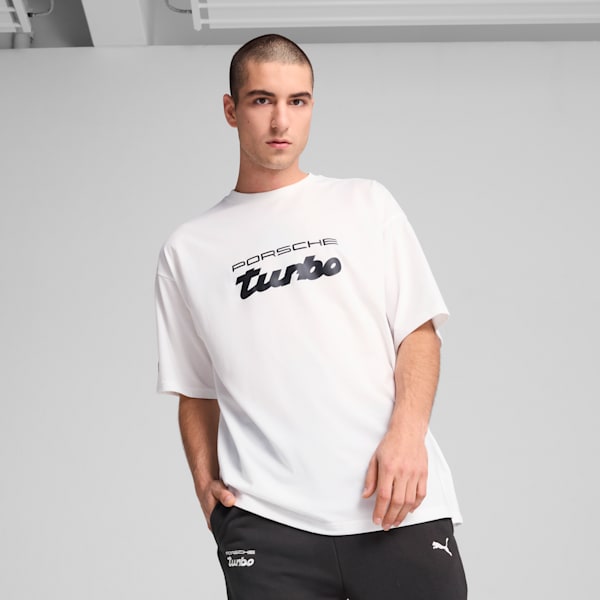 Porsche Legacy Men's Oversized Motorsport Tee, PUMA White, extralarge-IND