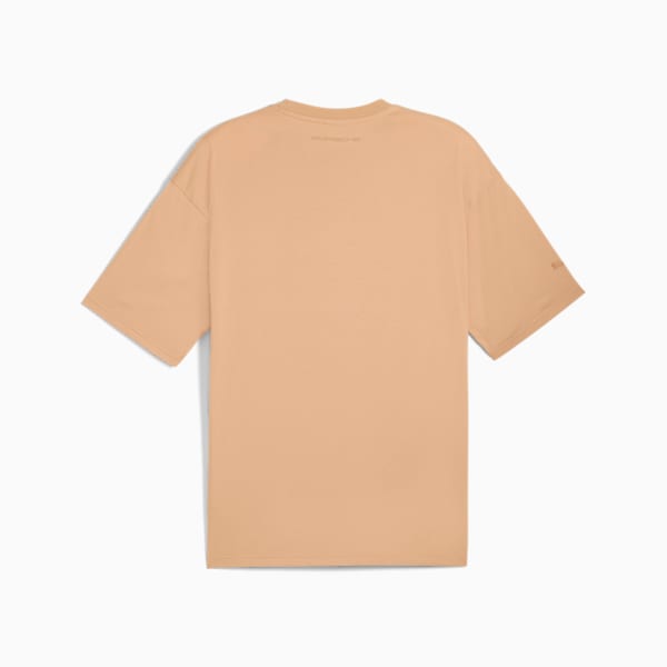 Porsche Legacy Men's Oversized Motorsport Tee, Warm Beige, extralarge-IND