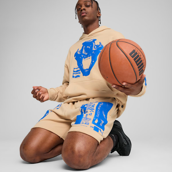 Ancient Roars Terry Relaxed Fit Basketball Shorts, Light Sand, extralarge-IND