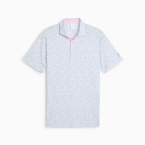 メンズ ゴルフ PUMA x ARNOLD PALMER ティータイム 半袖 ポロシャツ, White Glow-Zen Blue, extralarge-JPN