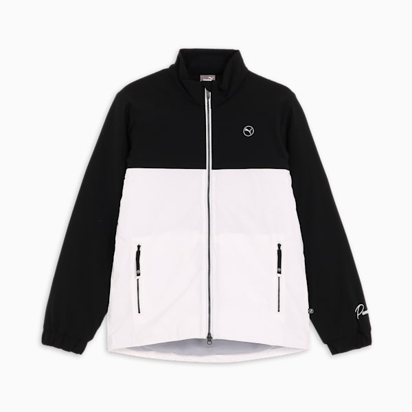 メンズ ゴルフ ストレッチ タフタ カラー ブロック フルジップ ジャケット, PUMA Black-White Glow, extralarge-JPN