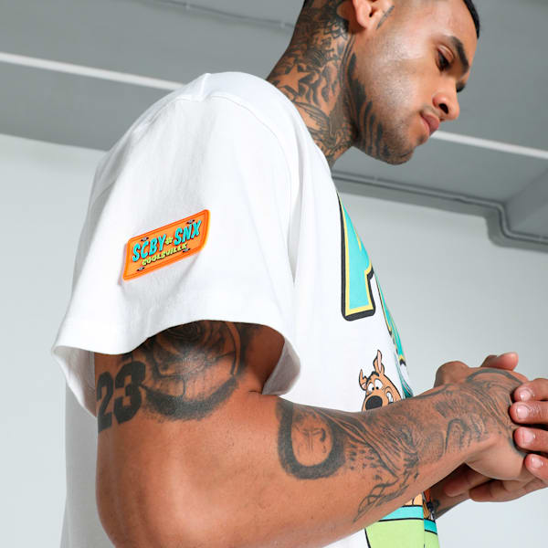 HOOPS x SCOOBY DOO Men's Oversized Fit Basketball Tee, PUMA White, extralarge-IND