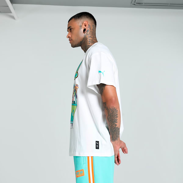 HOOPS x SCOOBY DOO Men's Oversized Fit Basketball Tee, PUMA White, extralarge-IND