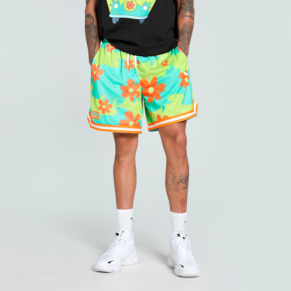 HOOPS x SCOOBY DOO Men's Relaxed Fit Basketball Shorts, Aquatic-Lime Smash-AOP, extralarge-IND