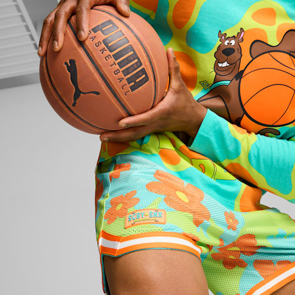 Shorts para hombre PUMA HOOPS x SCOOBY DOO, Aquatic-Lime Smash-AOP, extralarge