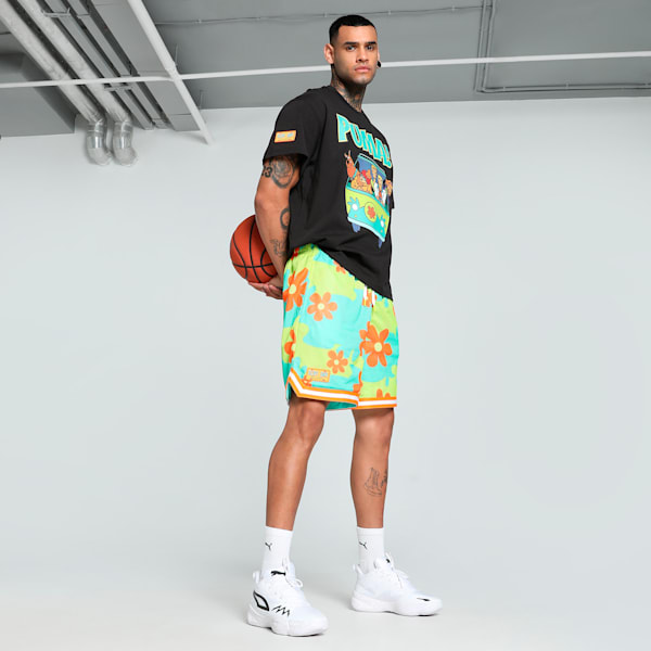 HOOPS x SCOOBY DOO Men's Relaxed Fit Basketball Shorts, Aquatic-Lime Smash-AOP, extralarge-IND
