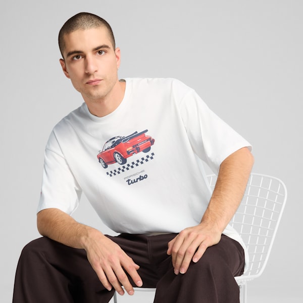 Porsche Legacy Men's Graphic Tee 3, PUMA White, extralarge
