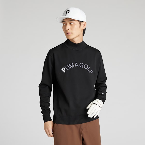 メンズ ゴルフ PC タートルネック CB ニット セーター, PUMA Black, extralarge-JPN