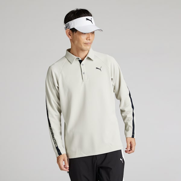 メンズ ゴルフ PF ストレッチ サーモ テーパード ライン 長袖 ポロシャツ, Desert Dust, extralarge-JPN