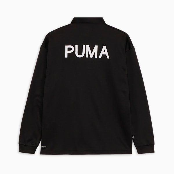 メンズ ゴルフ PC ストレッチ グリッド フリース リラックス P 長袖 ポロシャツ, PUMA Black, extralarge-JPN