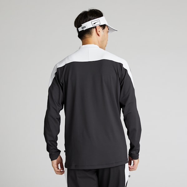 メンズ ゴルフ PF ストレッチ ピーチ スムース モックネック 長袖 シャツ, PUMA Black, extralarge-JPN