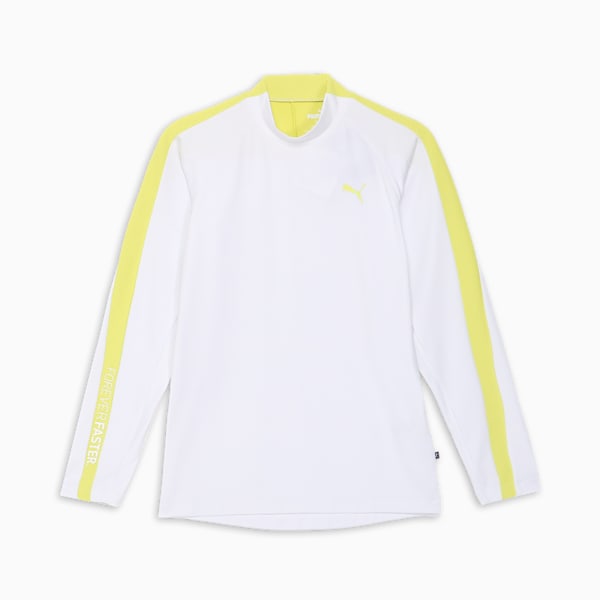 メンズ ゴルフ PF ストレッチ ピーチ スムース モックネック 長袖 シャツ, White Glow, extralarge-JPN