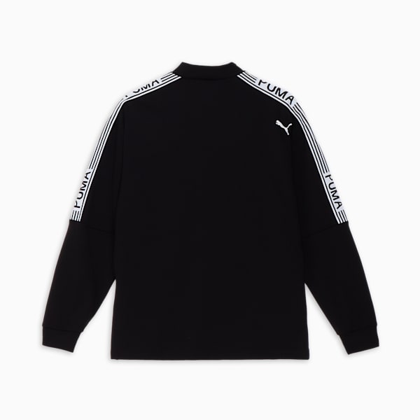 メンズ ゴルフ PC ストレッチ ジャガード テープ P ロゴ 長袖 シャツ, PUMA Black, extralarge-JPN