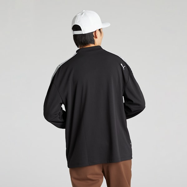 メンズ ゴルフ PC ストレッチ ジャガード テープ P ロゴ 長袖 シャツ, PUMA Black, extralarge-JPN