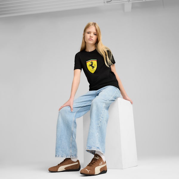 Camiseta con escudo grande de Scuderia Ferrari Race de color para niño, PUMA Black, extralarge