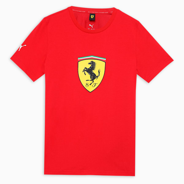 Scuderia Ferrari Race Colored Big Shield Motorsport Youth Tee, Rosso Corsa, extralarge-IND