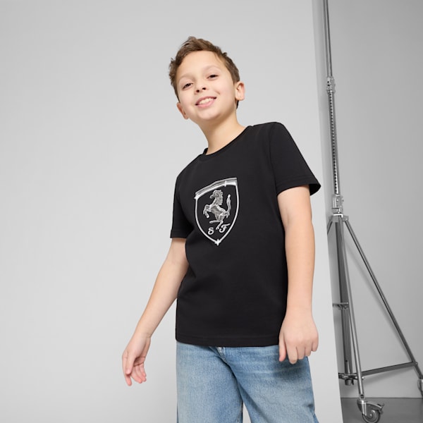 Scuderia Ferrari Race Tonal Big Shield Big Kids' Tee, PUMA Black, extralarge