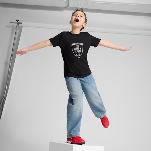 Scuderia Ferrari Race Tonal Big Shield Big Kids' Tee, PUMA Black, extralarge