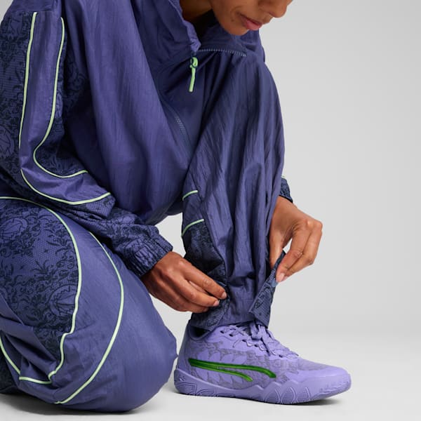 Lace Em Up Women's Relaxed Fit Basketball Track Pants, Blue Crystal-AOP, extralarge-IND