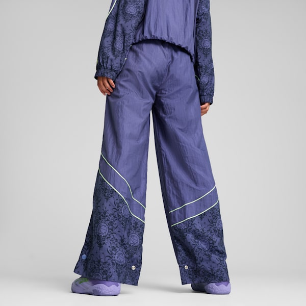 Lace Em Up Women's Relaxed Fit Basketball Track Pants, Blue Crystal-AOP, extralarge-IND