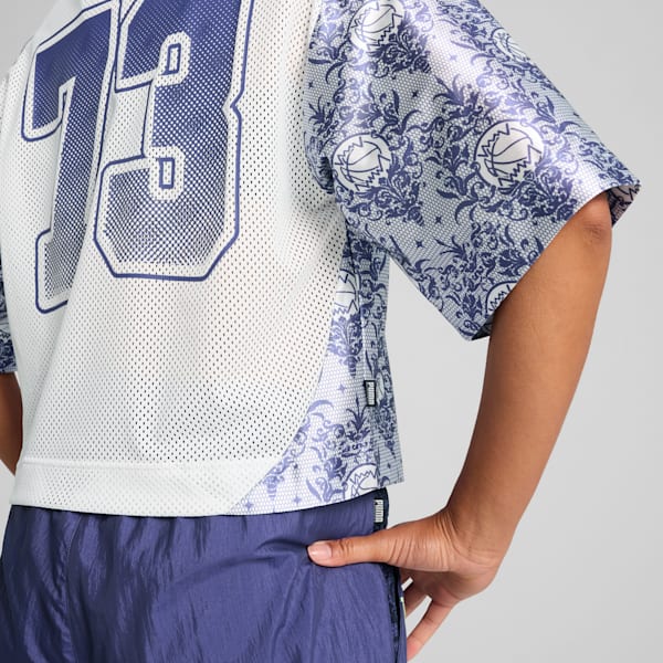 LACE EM UP Women's Crop Top, PUMA White-AOP, extralarge