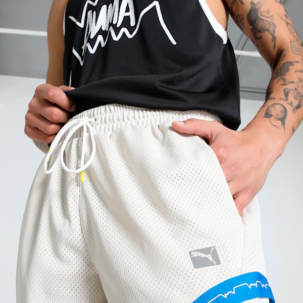 Dress Code Jawline Men's Relaxed Fit Basketball Shorts, Alpine Snow, extralarge-IND